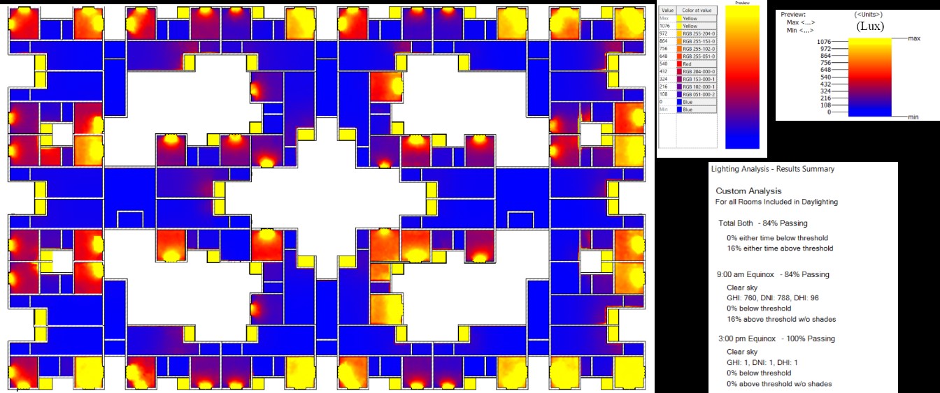 Daylight analysis for fourth floor.