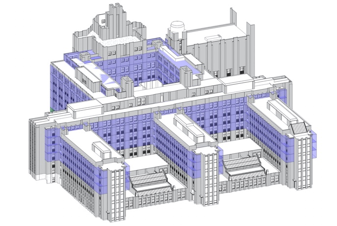 View with added “zoning” volumes.