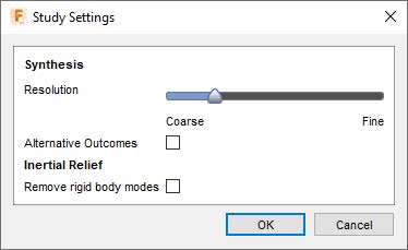 STUDY SETTINGS DIALOG