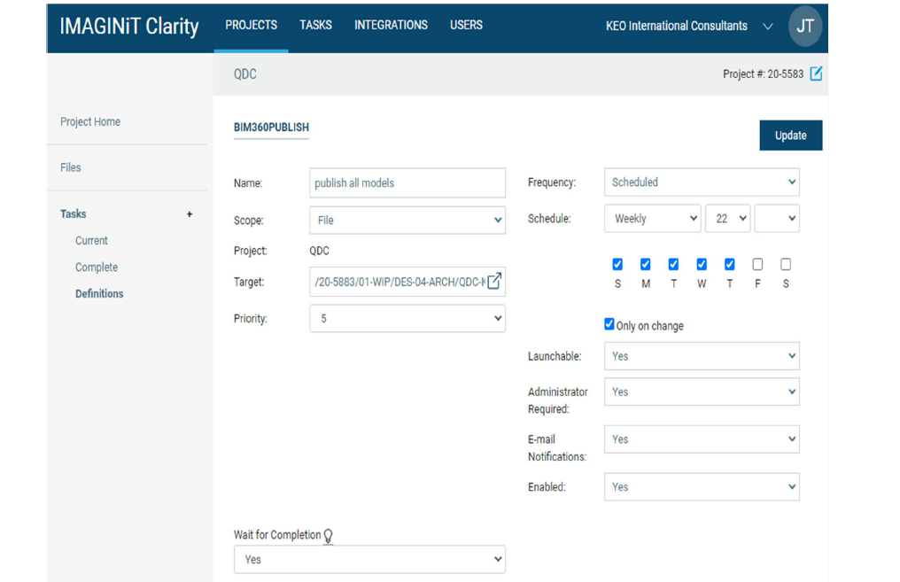 IMAGINIT CLARITY CLOUD TASK