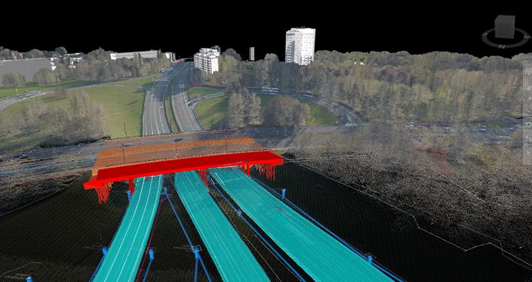 FIGURE 5: MODEL OF EXISTING AND NEWLY DESIGNED INFRASTRUCTURE COMBINED WITH AVAILABLE PUBLIC DATA SOURCES FROM THE INFORMATIE VLAANDEREN AGENCY