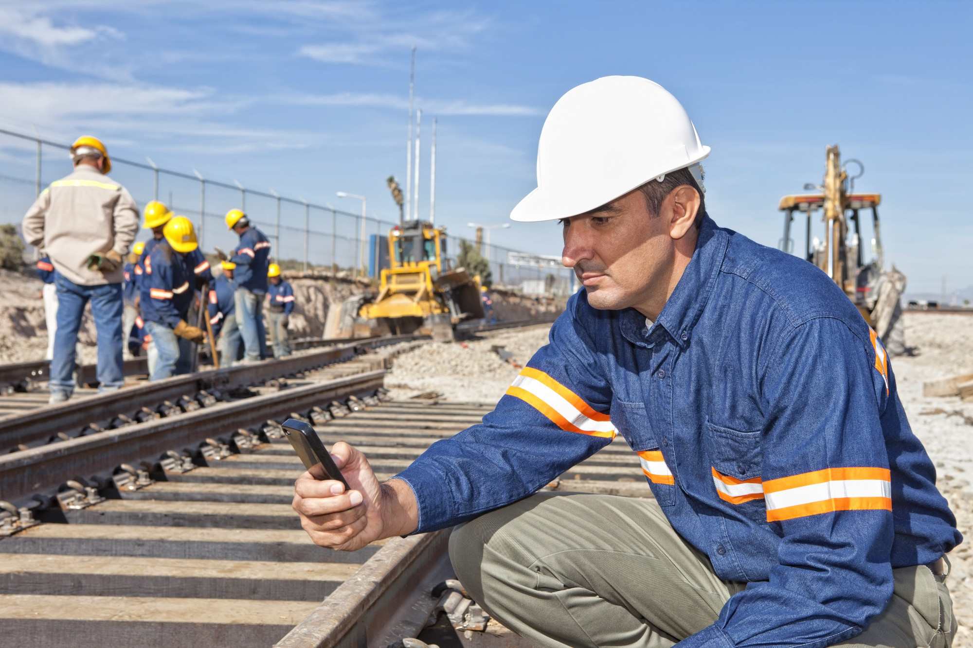 Engineer at rail site