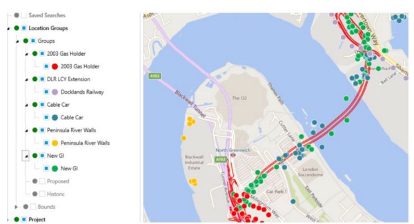 HoleBASE SI showing existing and new borehole locations.