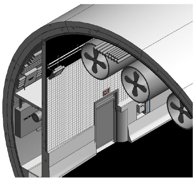 Detailed tunnel section for space proofing